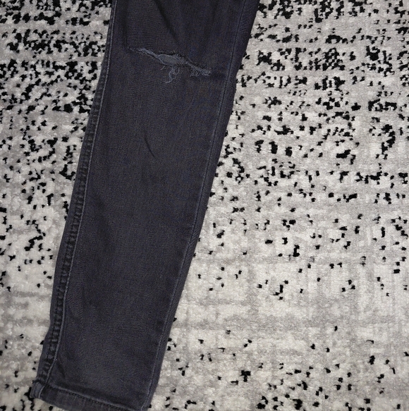 Zara Z1975 Mid Rise Skinny Jeans Black Ripped Knees 38 / 6 - Picture 8 of 16